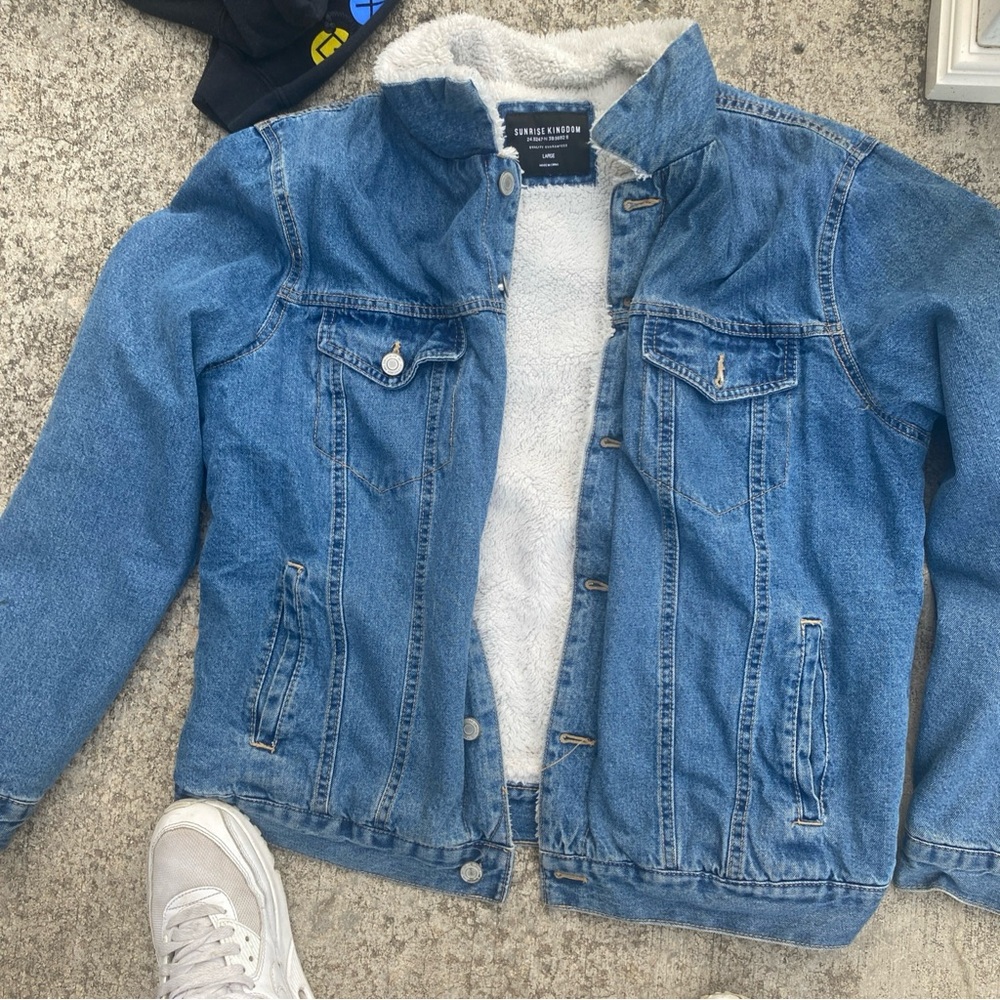 Blue and White Jean Jacket Classic Style